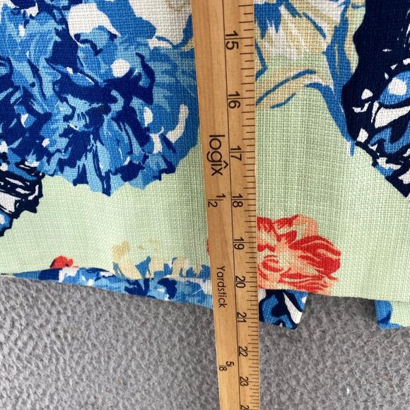 J Crew Skirt Womens 0 Blue Multi Floral Pencil Below Knee Cotton Office Career - Picture 10 of 11
